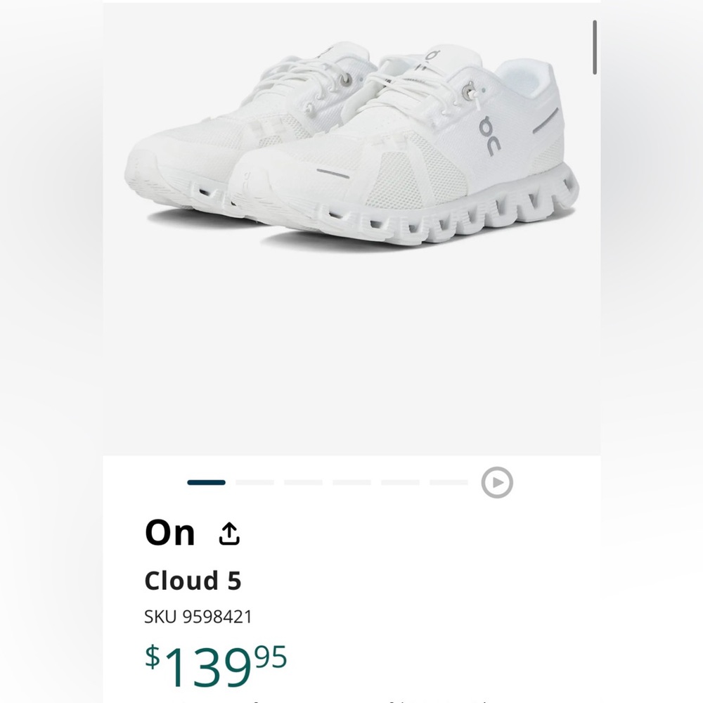 Women’s On Cloud 5 lifestyle shoe Size 8